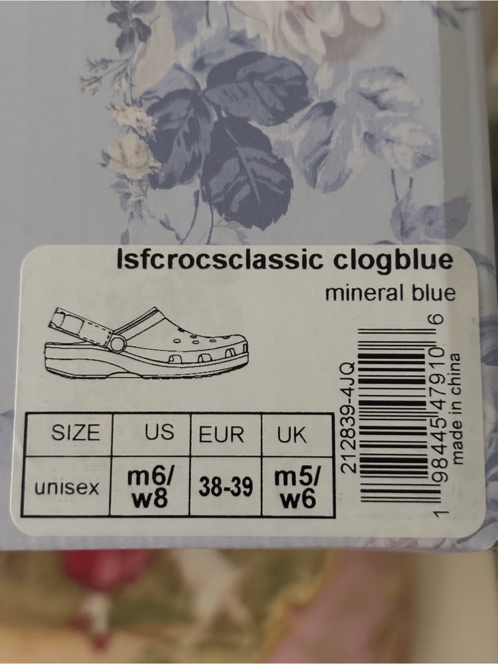 LoveShackFancy blue rose Crocs 8 women’s in box - Picture 4 of 13